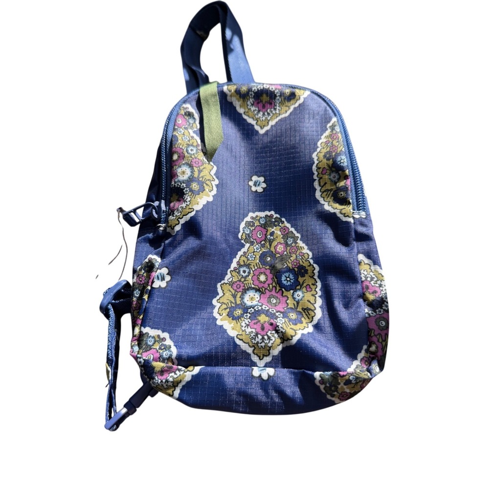 Vera Bradley Small Lorman Sling Backpack Blue Floral Pattern 510222BG